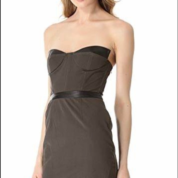 New! Blaque Label Strapless Grey and Black Body con Dress Size S - Picture 2 of 8